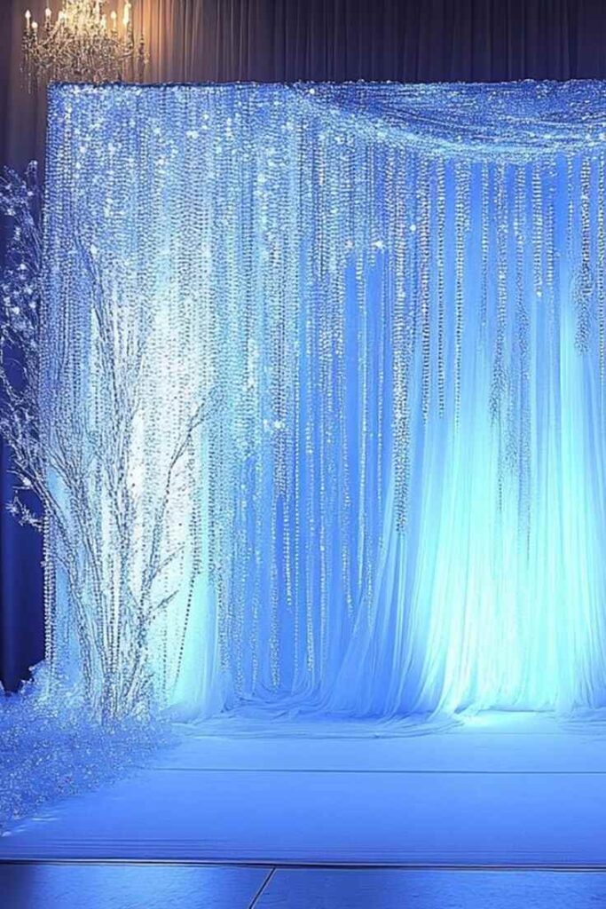 Icy Blue Backdrop Wall