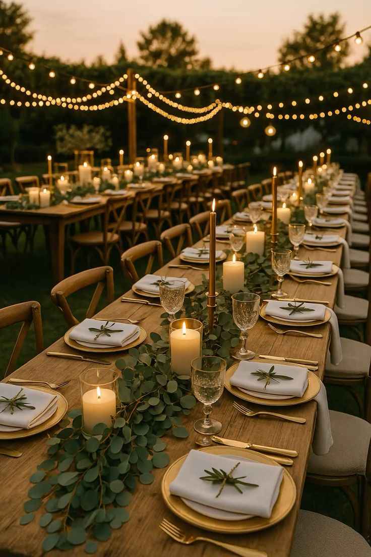 Elegant Long Table Dinner Setup